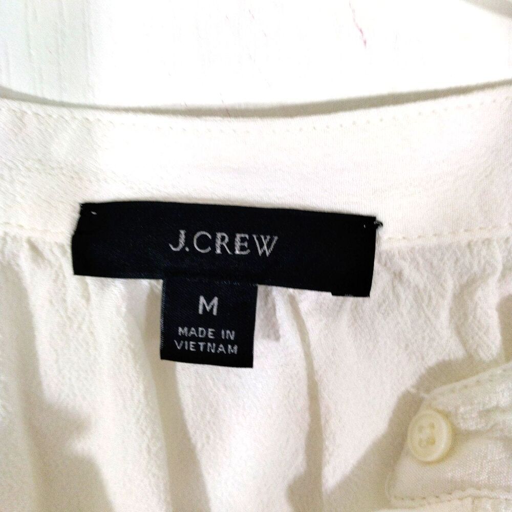 J Crew Womens Size Med White Top Lightweight Long Sleeve - Picture 4 of 5